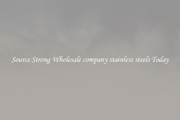 Source Strong Wholesale company stainless steels Today