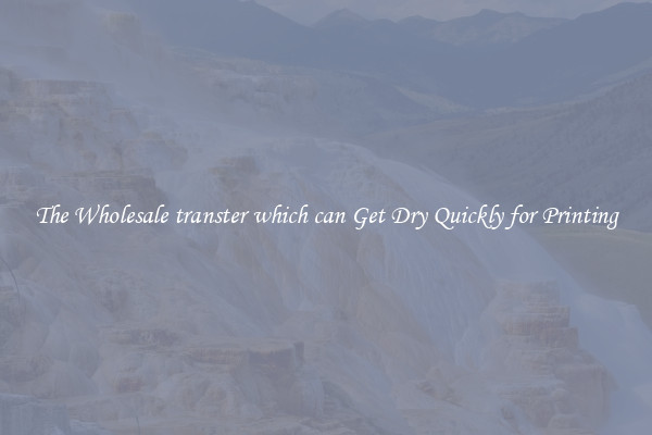 The Wholesale transter which can Get Dry Quickly for Printing