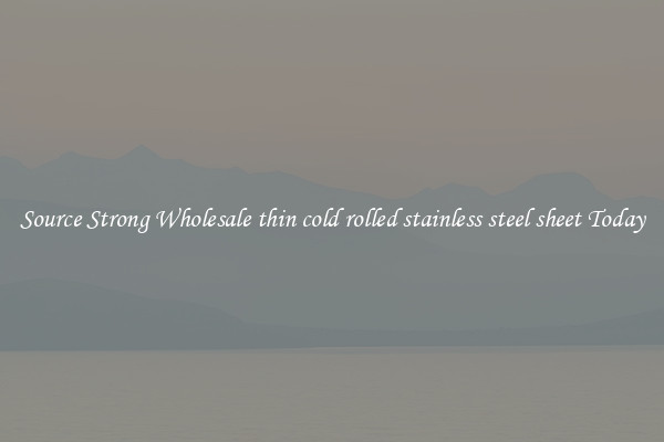 Source Strong Wholesale thin cold rolled stainless steel sheet Today